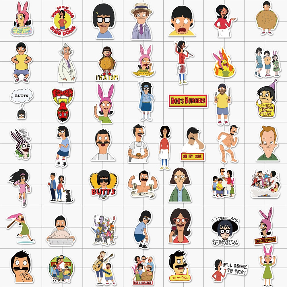 Ultimate Bob's Burgers Stickers Pack (50 pcs) - Just Like Bob Bob's Burgers