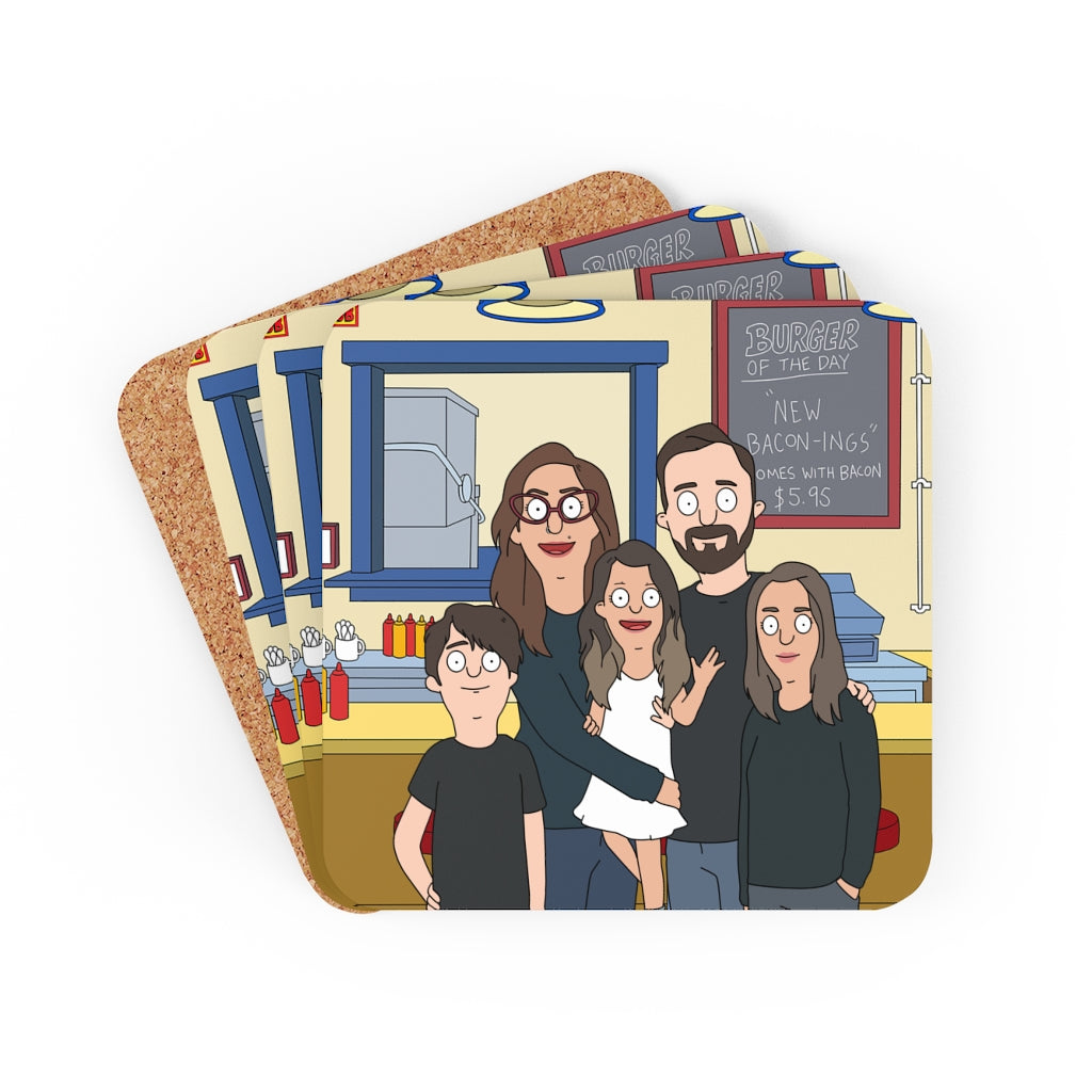 Personalized Coasters (4 Pack) - Just Like Bob Bob's Burgers