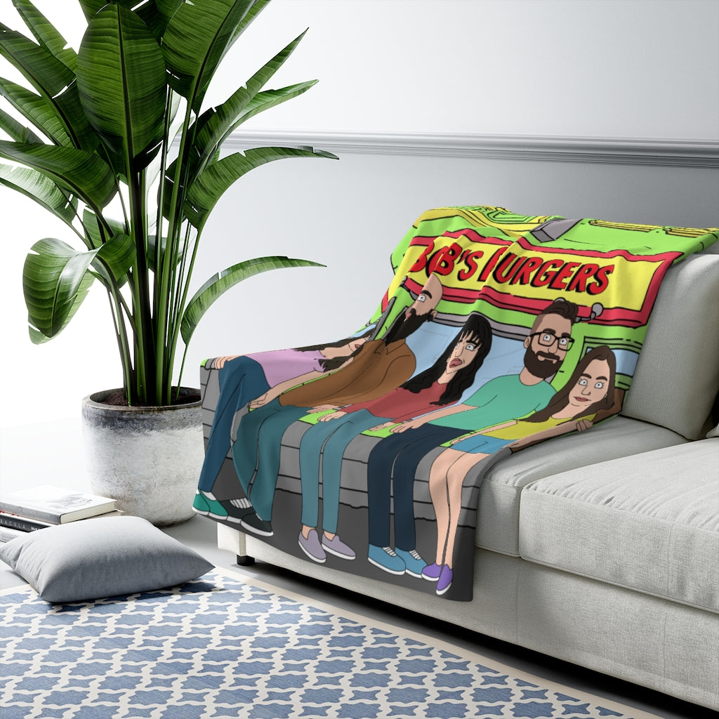 Personalized Sherpa Fleece Blanket - Just Like Bob Bob's Burgers