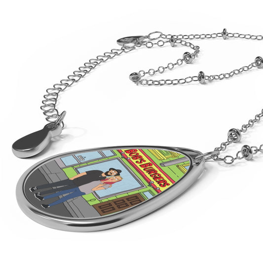 Personalized Oval Necklace - Just Like Bob Bob's Burgers
