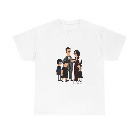 Belcher's Meets Adam's Family Unisex Cotton Tee - Just Like Bob Bob's Burgers