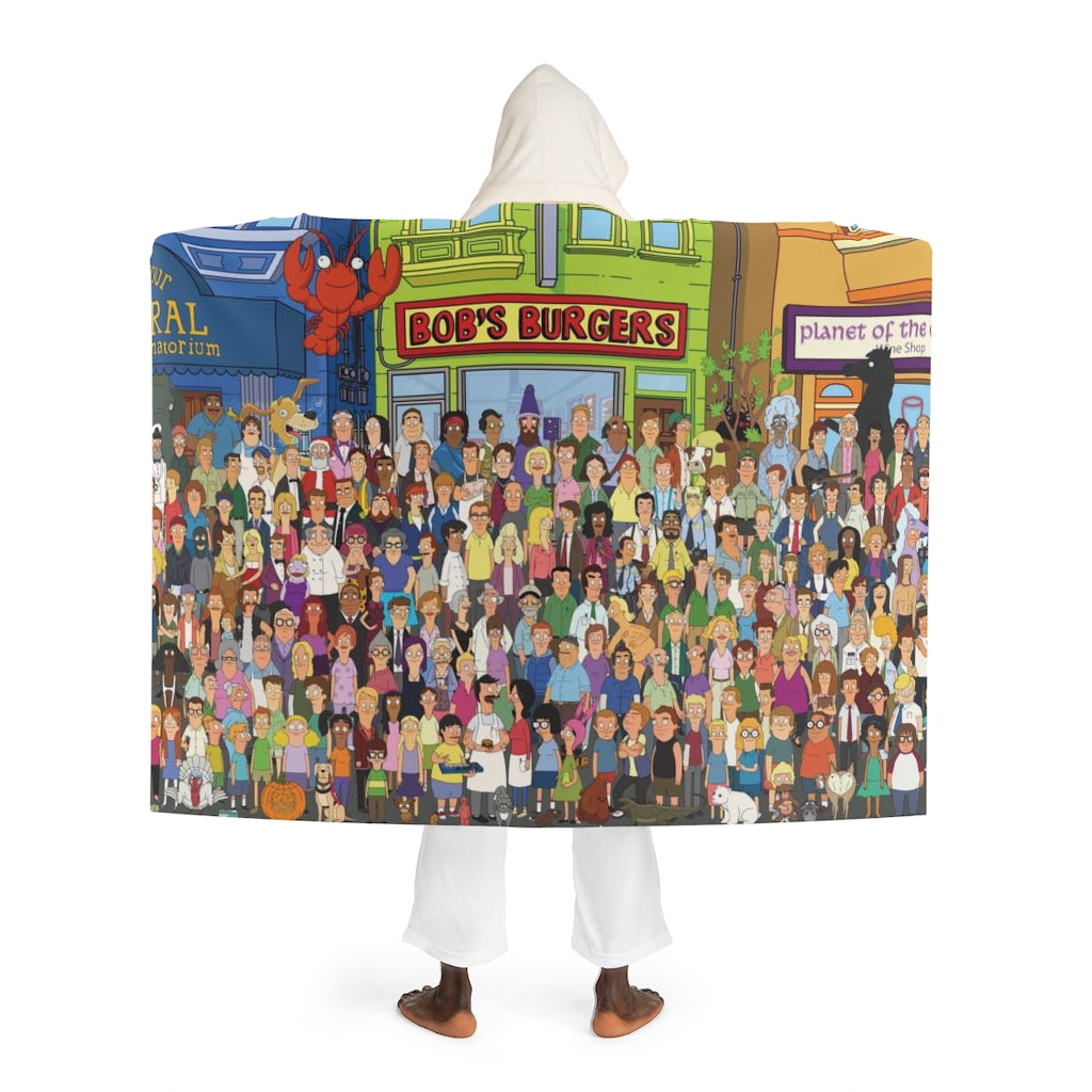 Hooded Sherpa Fleece Blanket - All Bob's Burgers - Just Like Bob Bob's Burgers