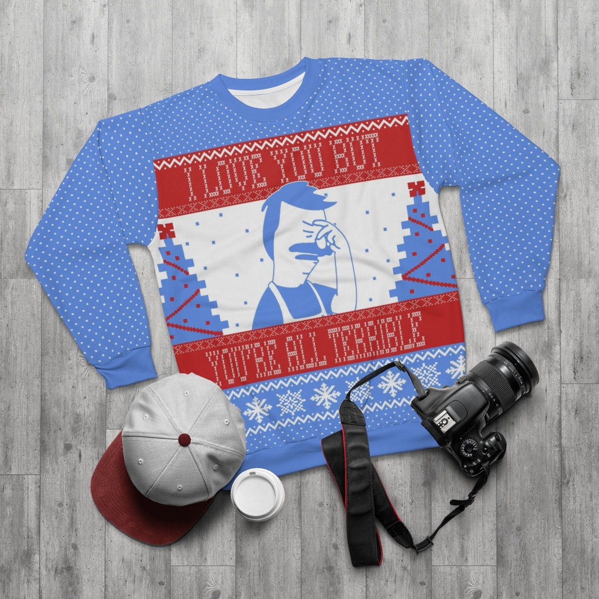 Ugly Christmas Sweatshirt - All Terrible - Just Like Bob Bob's Burgers