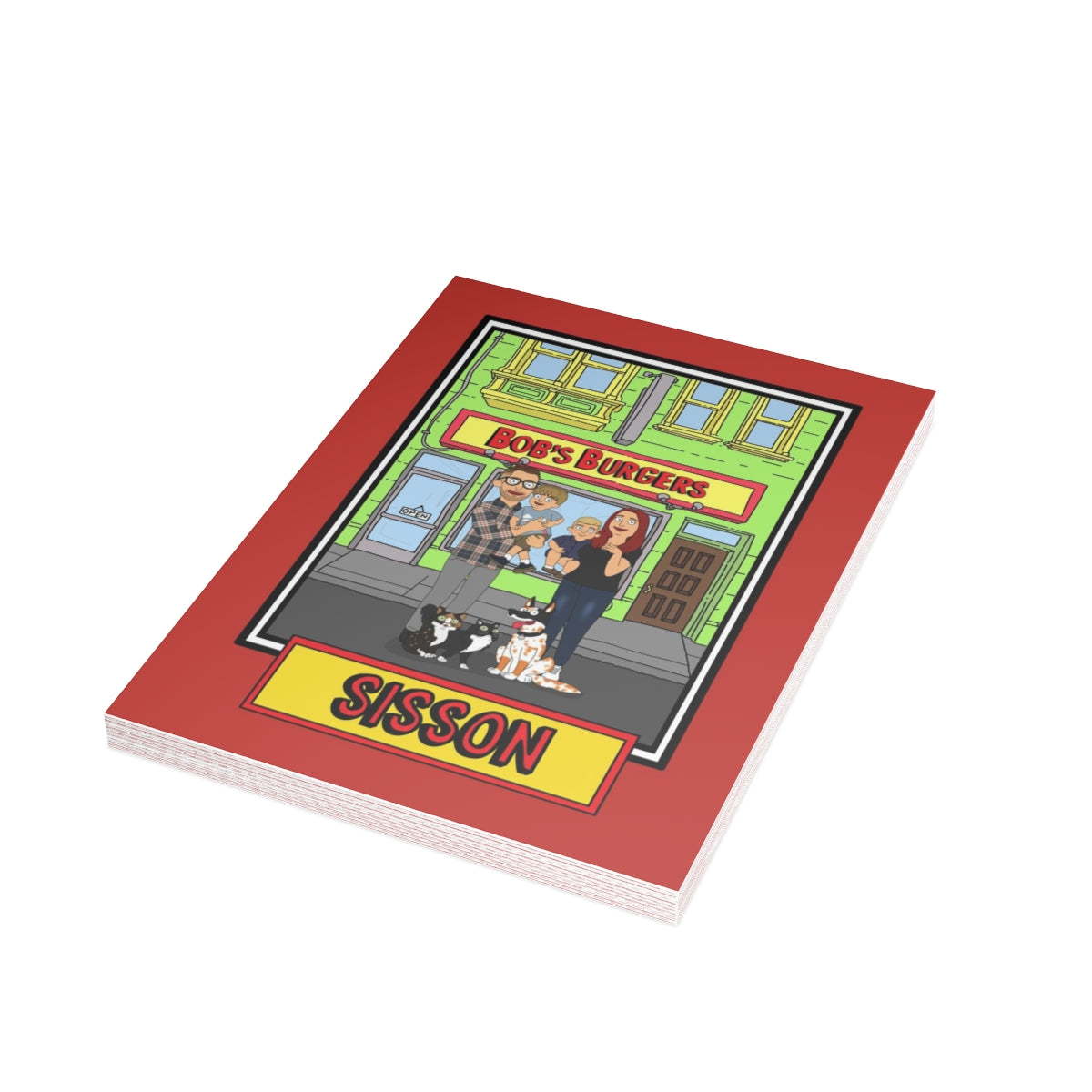 Personalized Greeting Card Bundles (10, 30, 50 pcs) - Just Like Bob Bob's Burgers